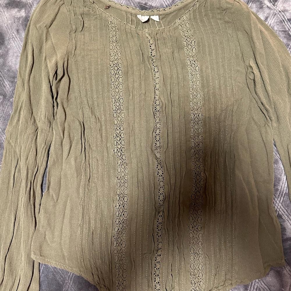 Olive green long sleeve GAP top XS